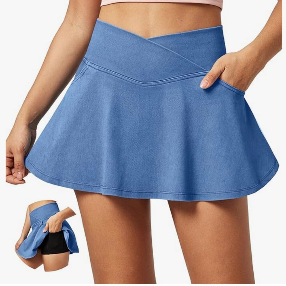 Active Denim Blue Skort